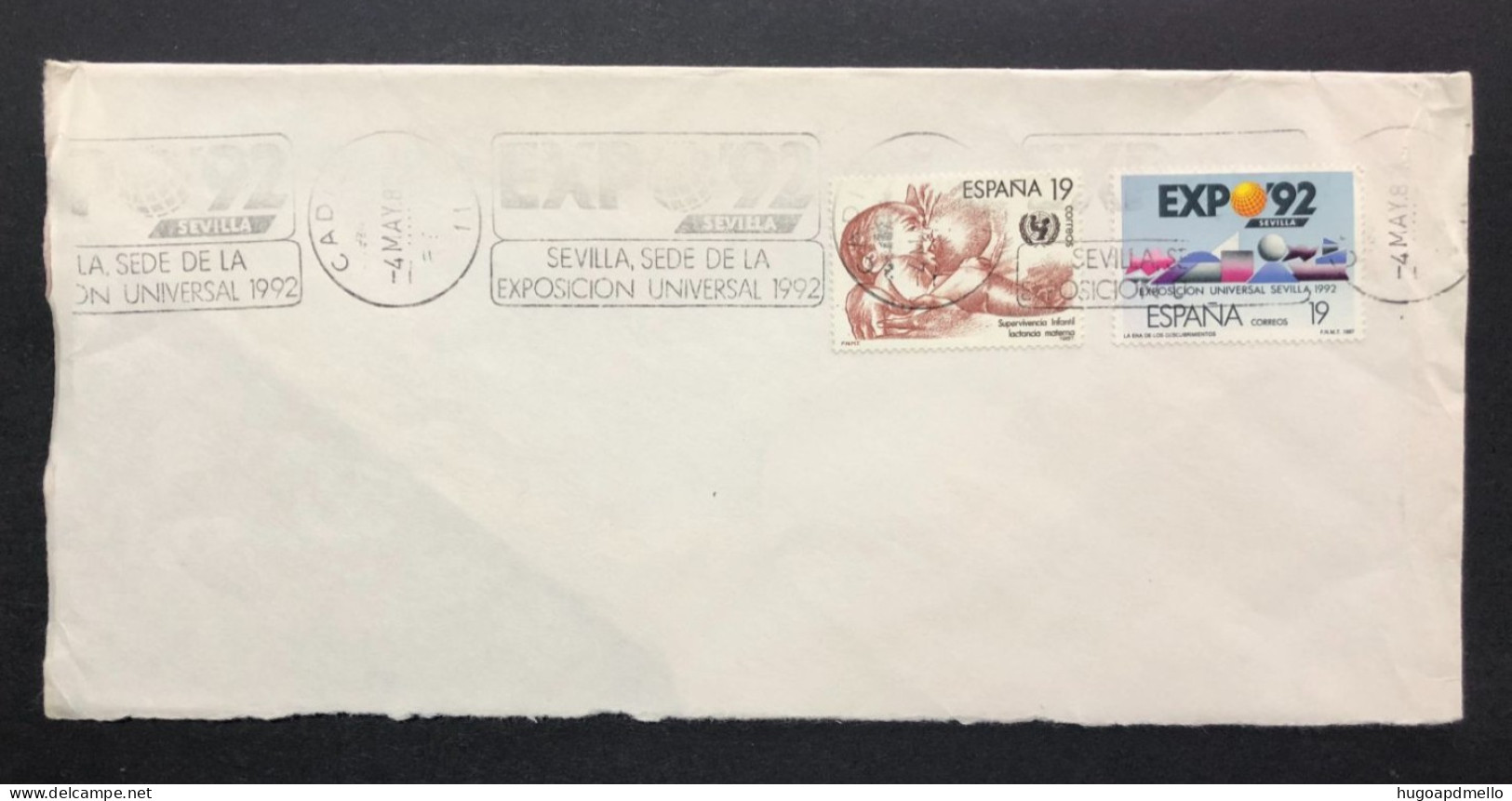 SPAIN, Cover With Special Cancellation « EXPO '92 », «CADIZ Postmark », 1987 - 1992 – Séville (Espagne)