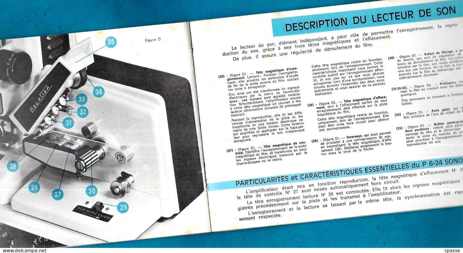 Cinéma amateur, manuel d'utilisation PROJECTEUR HEURTIER 8 SUPER 8 et BiFILM Muet et Sonore 42 St Saint-Etienne