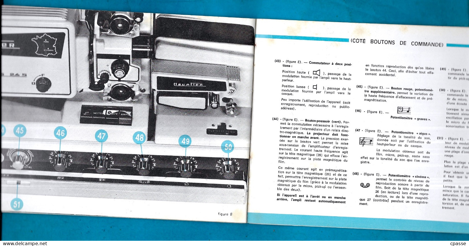 Cinéma amateur, manuel d'utilisation PROJECTEUR HEURTIER 8 SUPER 8 et BiFILM Muet et Sonore 42 St Saint-Etienne