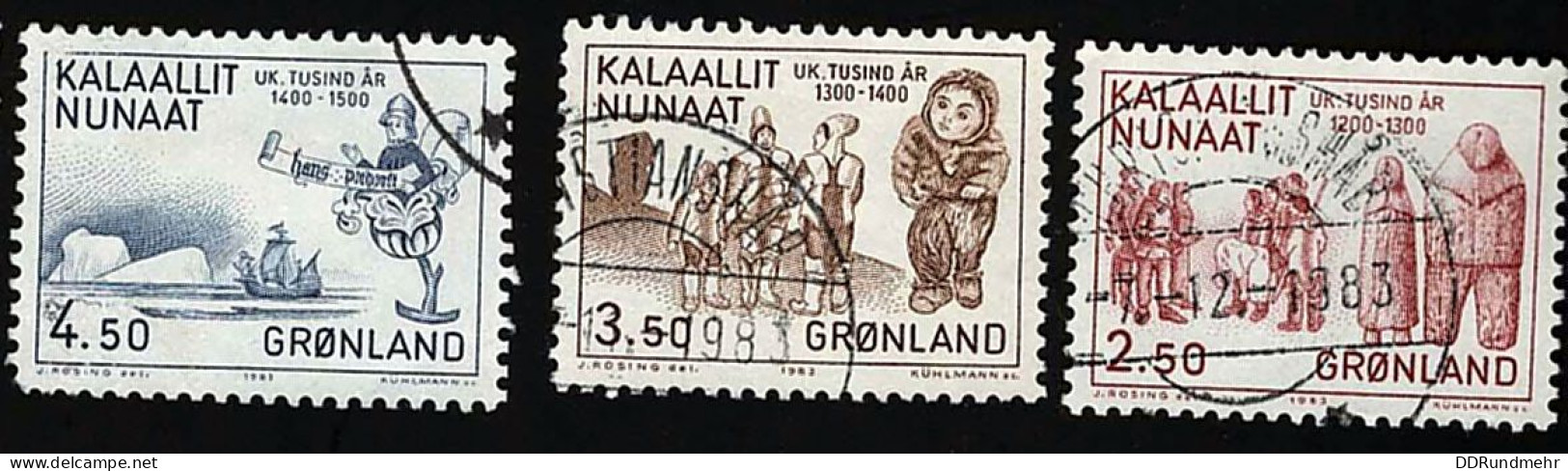 1983 Colonization Michel GL 143 - 145 Stamp Number GL 150 - 152 Yvert Et Tellier GL 131 - 133 Used - Used Stamps