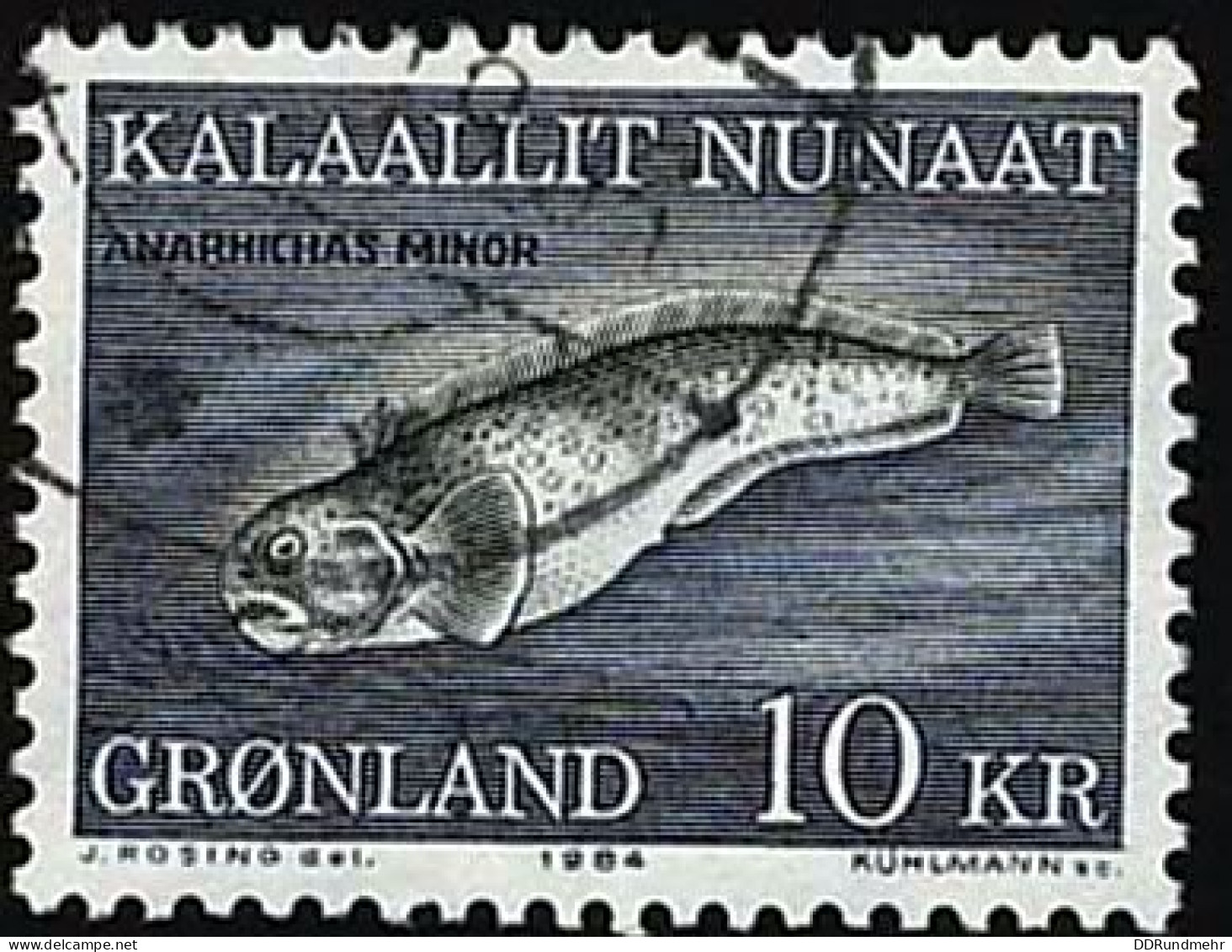 1984 Spotted Wolffish  Michel GL 154 Stamp Number GL 137 Yvert Et Tellier GL 142 Stanley Gibbons GL 151 Used - Gebruikt