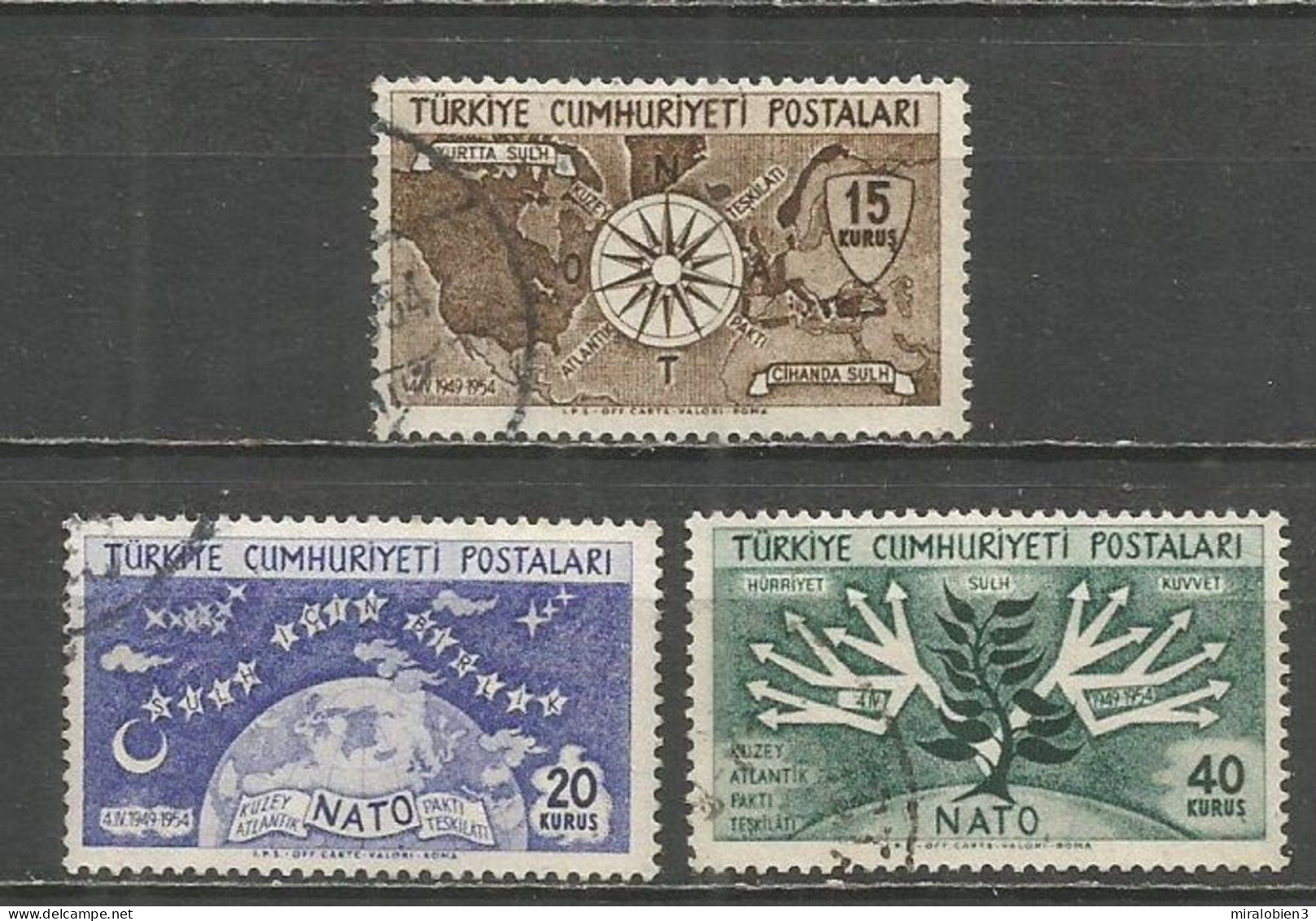 TURQUIA YVERT NUM. 1212/1214 SERIE COMPLETA USADA - Used Stamps