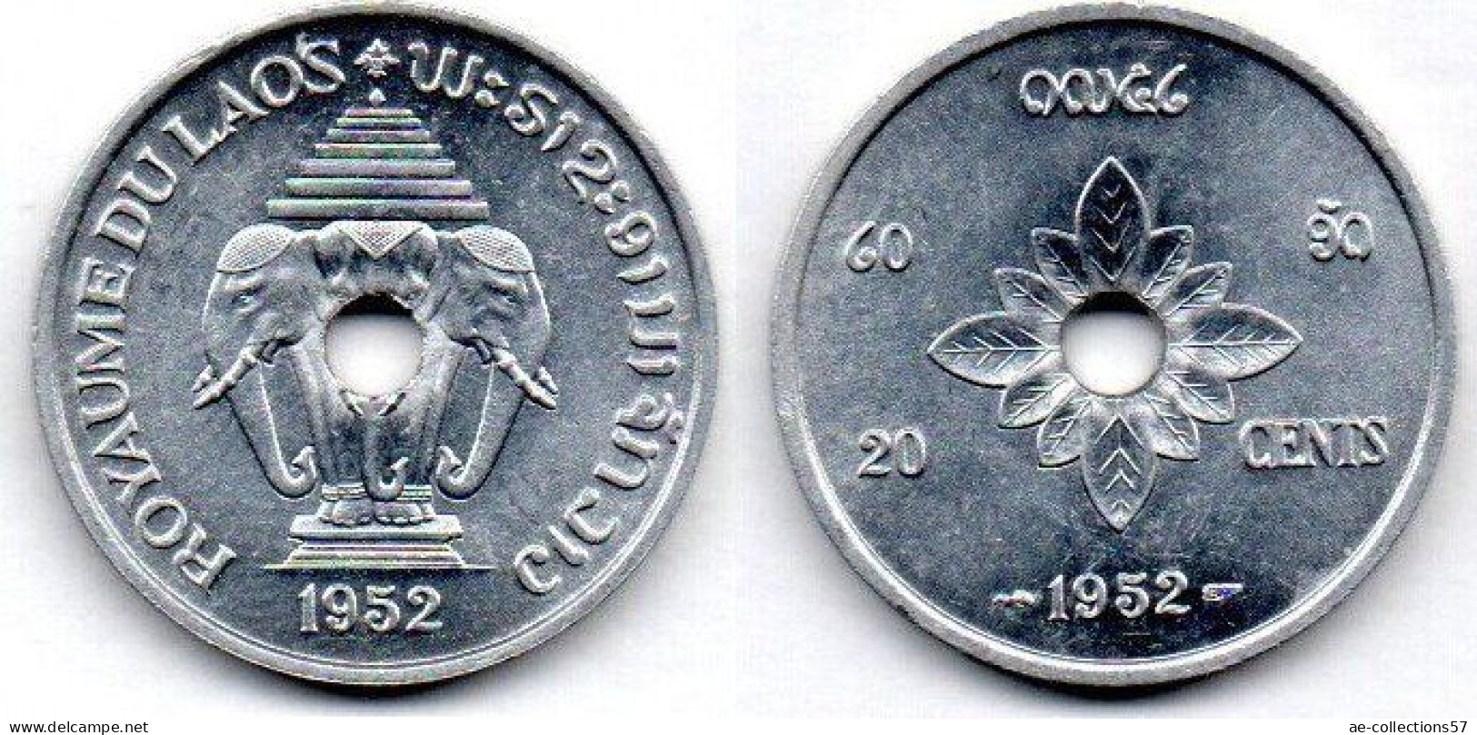 MA 24834 / Laos 20 Cents 1952 SPL - Laos