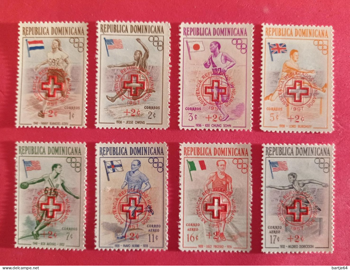 1956 Dominicana - Serie Overprinted Postfris - Zomer 1956: Melbourne