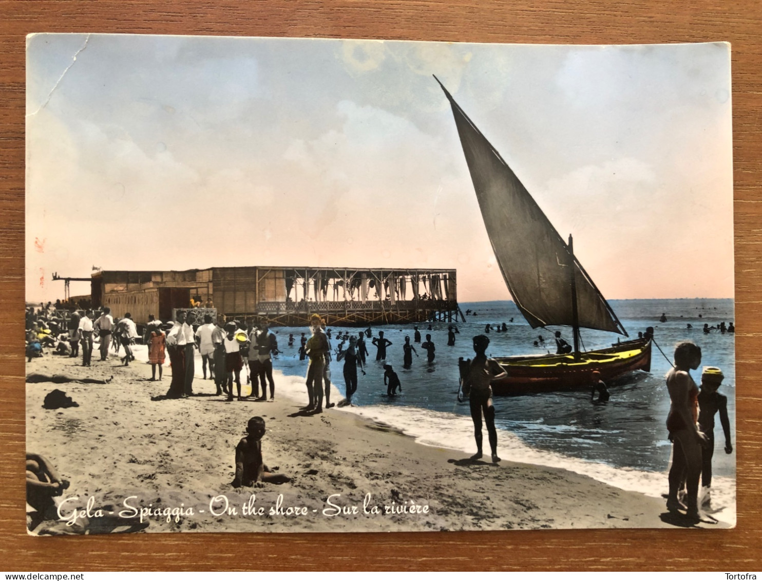 GELA ( CALTANISSETTA ) SPIAGGIA ON THE SHORE SUR LA RIVIERE 1952 - Gela