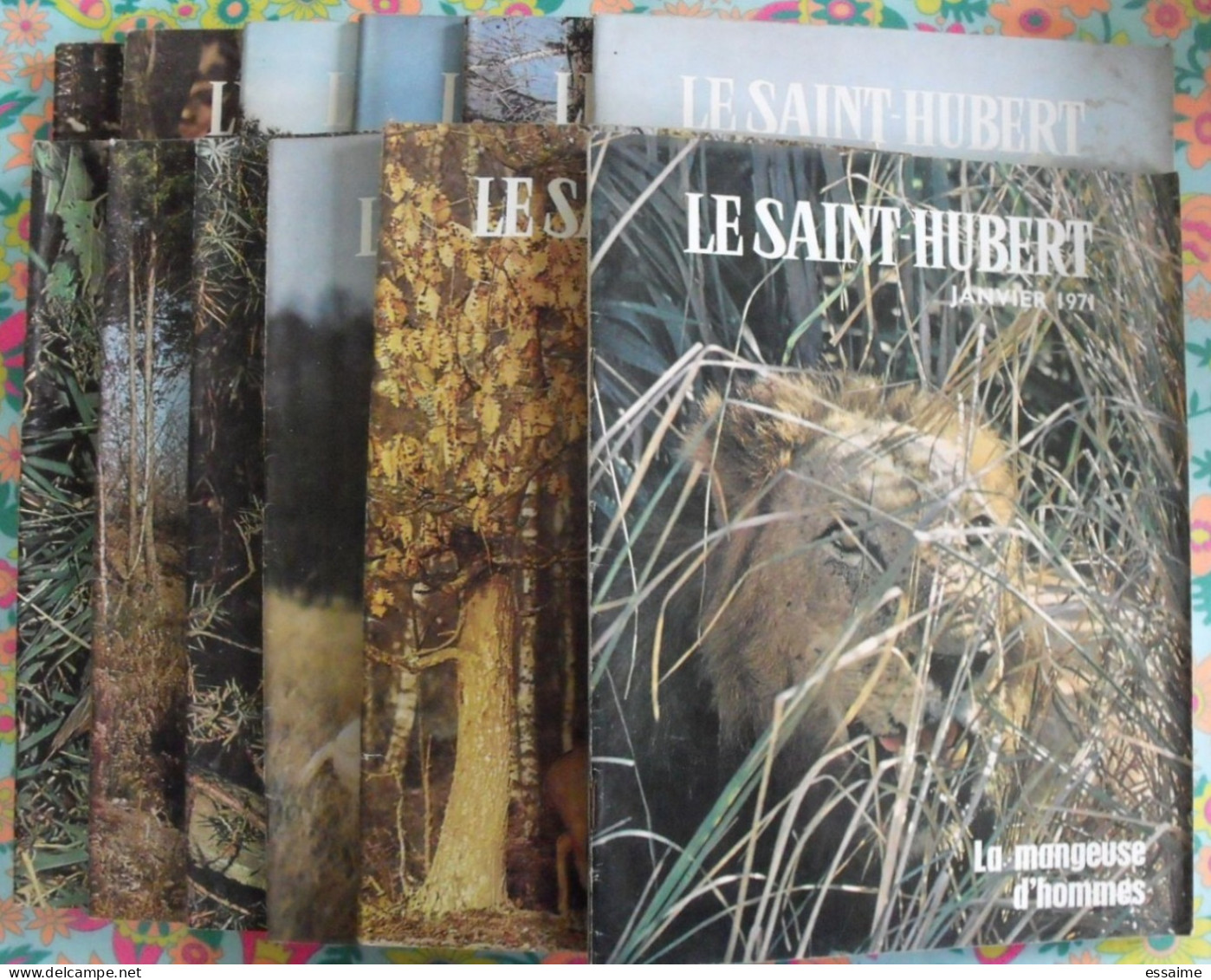 Lot De 12 Revues Le Saint Hubert De 1971. Mensuel. Chasse, Pêche. Année Complète. - Chasse & Pêche