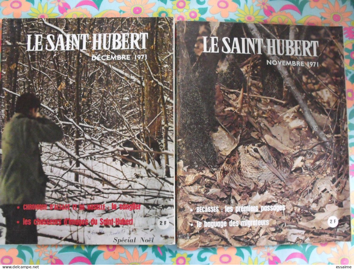 lot de 12 revues Le Saint Hubert de 1971. mensuel. chasse, pêche. année complète.