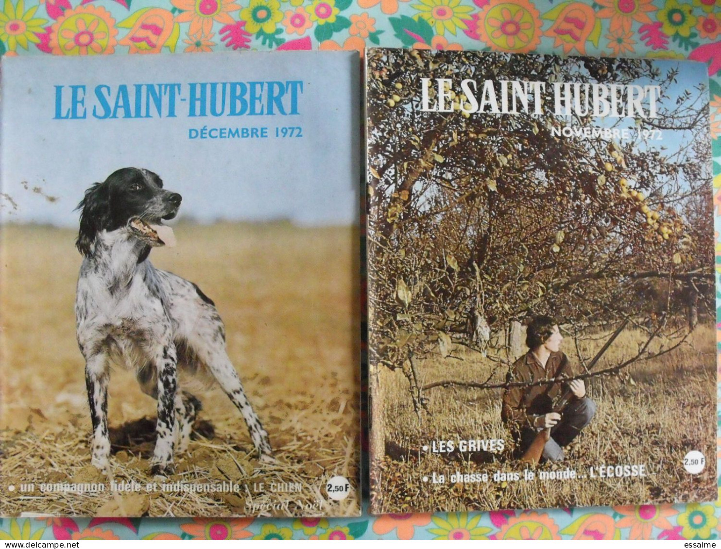 lot de 12 revues Le Saint Hubert de 1972. mensuel. chasse, pêche. année complète.