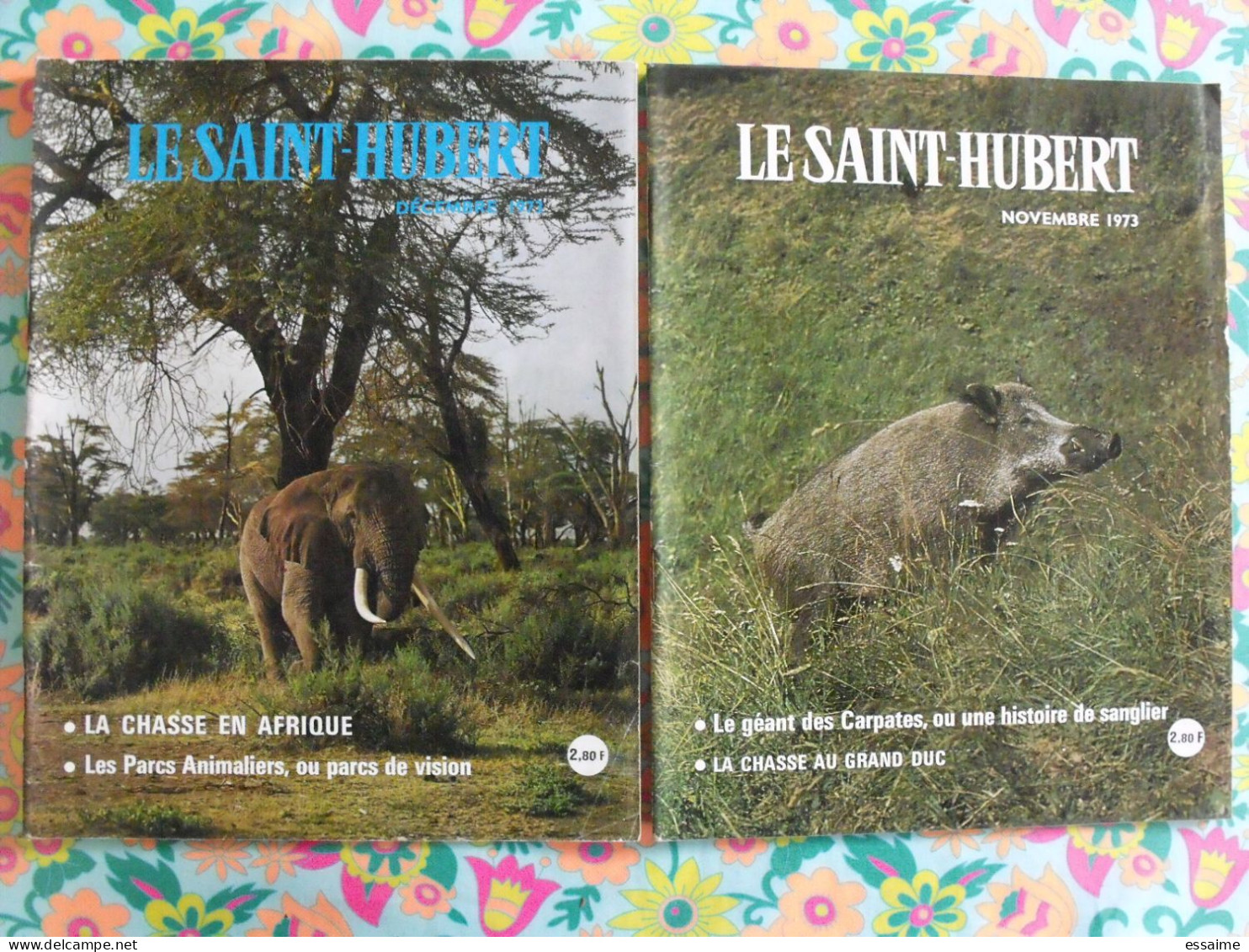 lot de 12 revues Le Saint Hubert de 1973. mensuel. chasse, pêche. année complète.