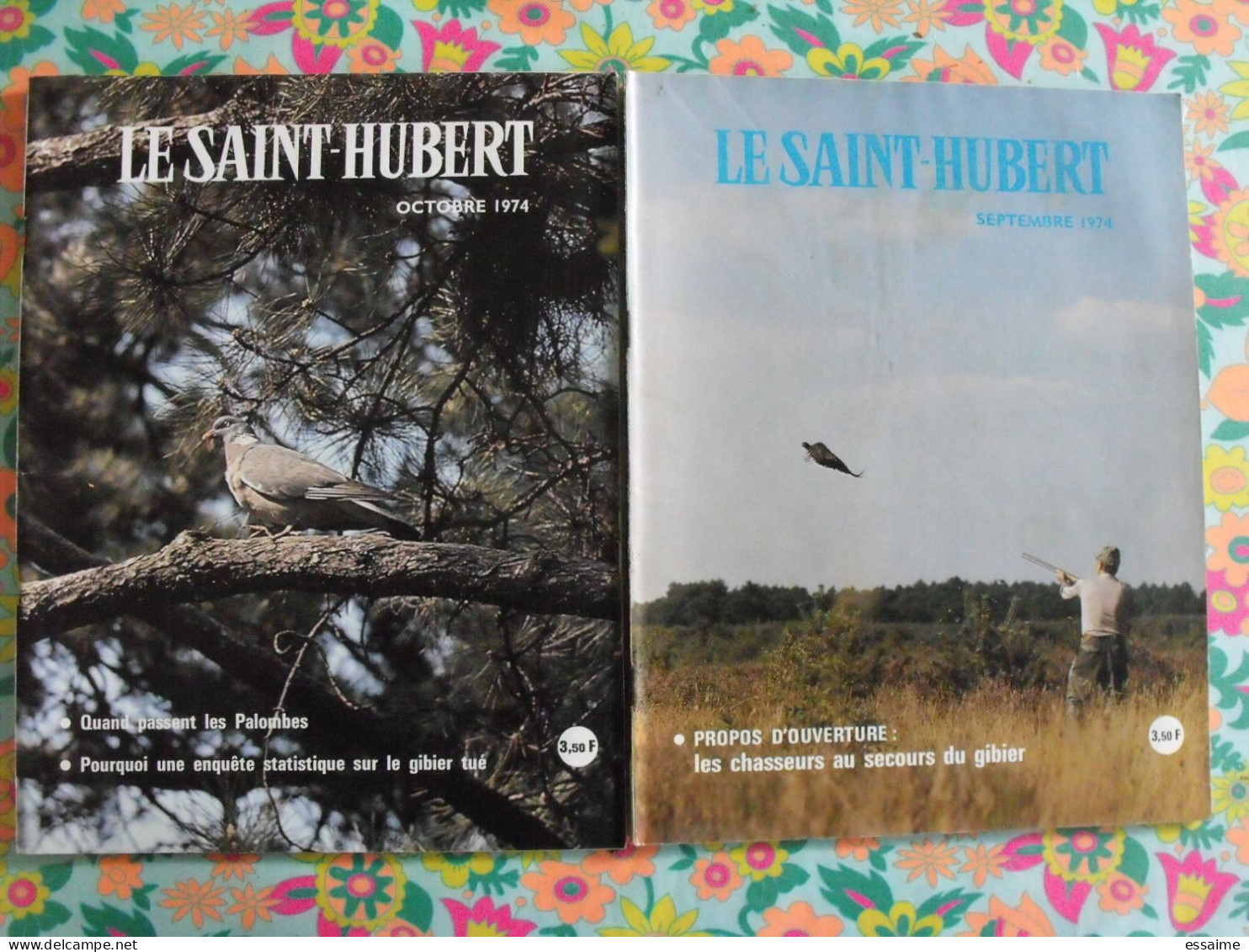 lot de 11 revues Le Saint Hubert de 1974. mensuel. chasse, pêche. de janvier à novembre.