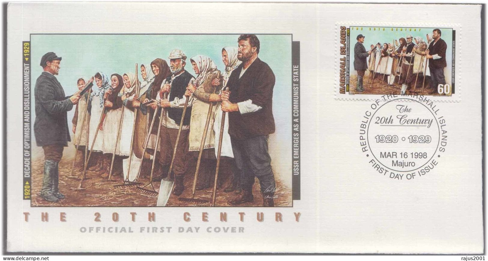 Russia Soviet USSR Emerges As Communist State, Worker, History, Marshall Islands FDC - Autres & Non Classés