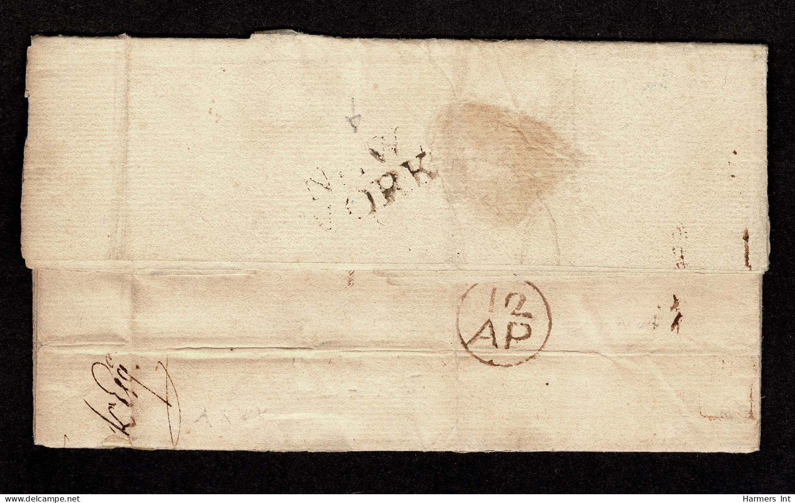 Lot # 004 Colonial: 1765 NEW YORK Type Ai In Block, On Reverse Brown, 12 AP Bishop - …-1845 Préphilatélie