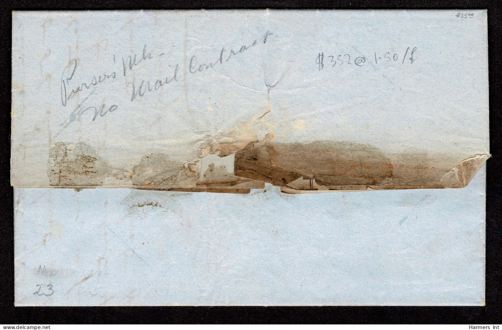 Lot # 011 Steamer SULTANA Red Oval On Blue Folded Letter Datelined "New Orleans March 23, 1845 - …-1845 Vorphilatelie