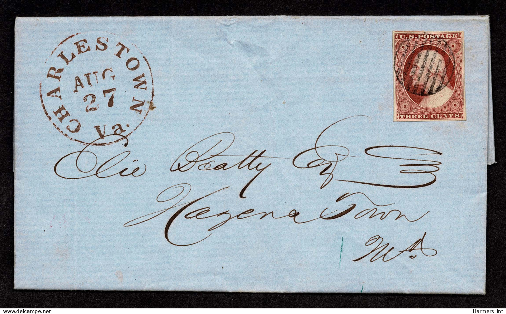 Lot # 022 1852, 3¢ Claret Shade Type I Position 69L2L - Lettres & Documents