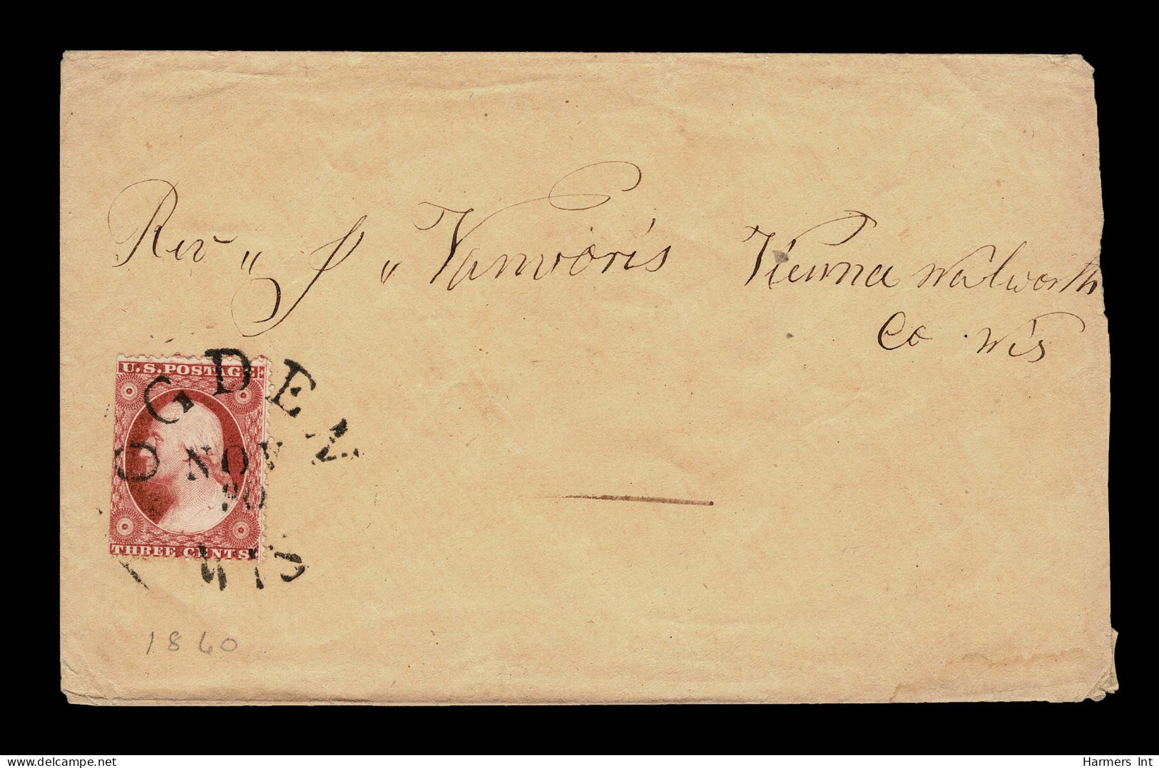 Lot # 027 1857: 3¢ Dull Red, Type III - Lettres & Documents