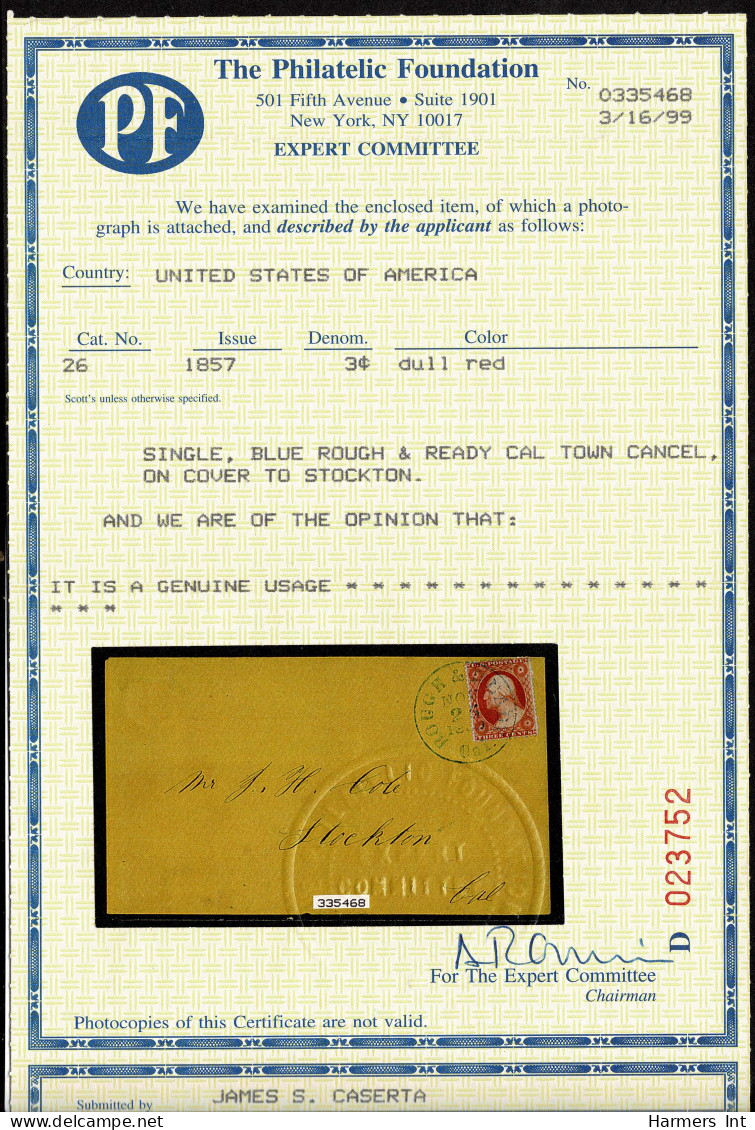 Lot # 028 1857, 3¢ Dull Red, Type III - Briefe U. Dokumente