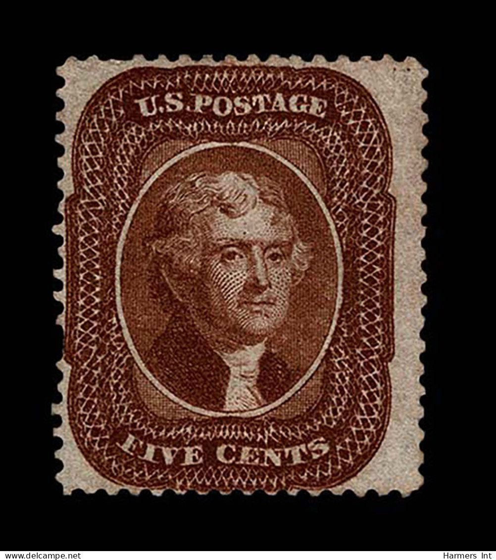 Lot # 030 1857 - 61 Issues: 5¢ Brown, Type II - Unused Stamps