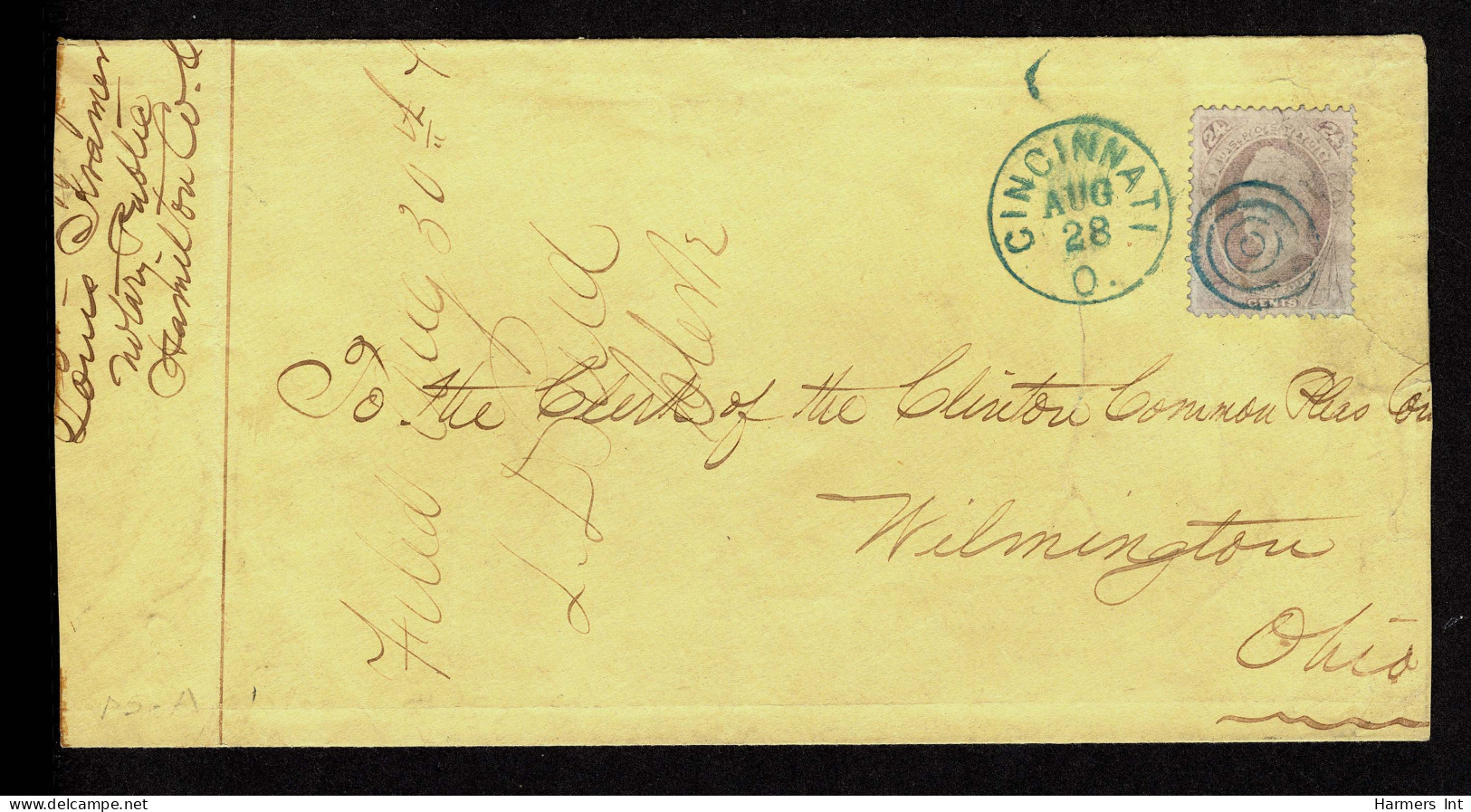 Lot # 044 1870, 24¢ Purple (light Shade), N.B.N.C. Printing Centered And Fine - Lettres & Documents