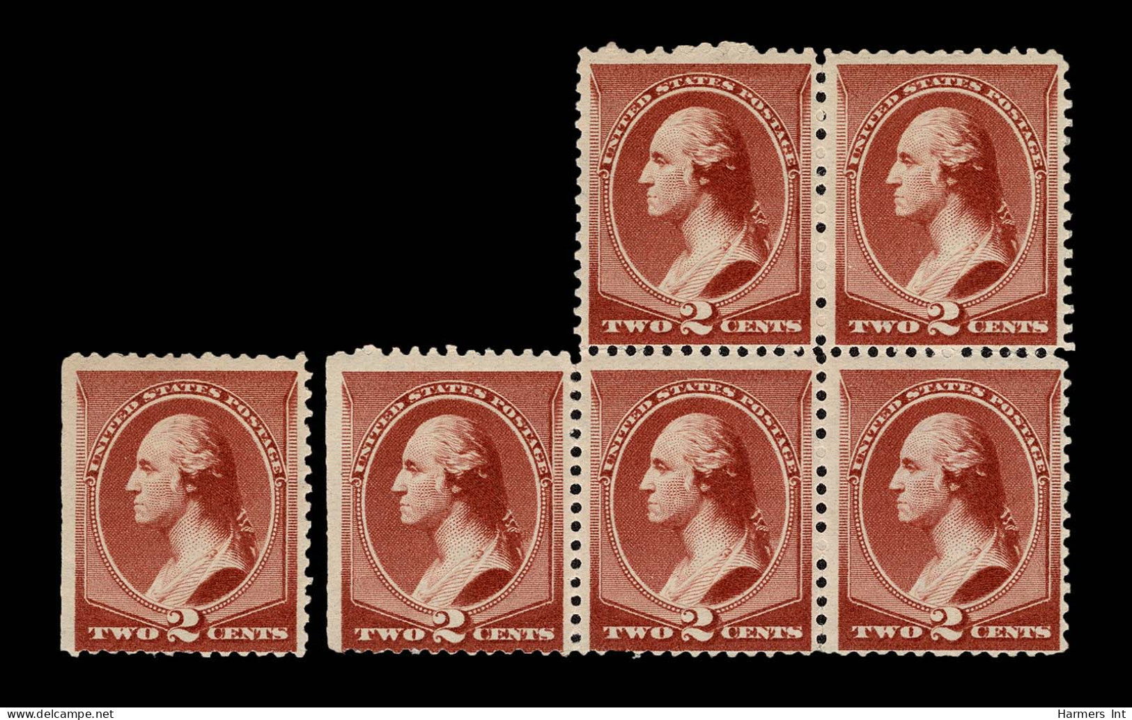 Lot # 047 1883, 2¢ Red Brown Three BLOCKS OF FOUR And 2 Singles (SE) - Neufs