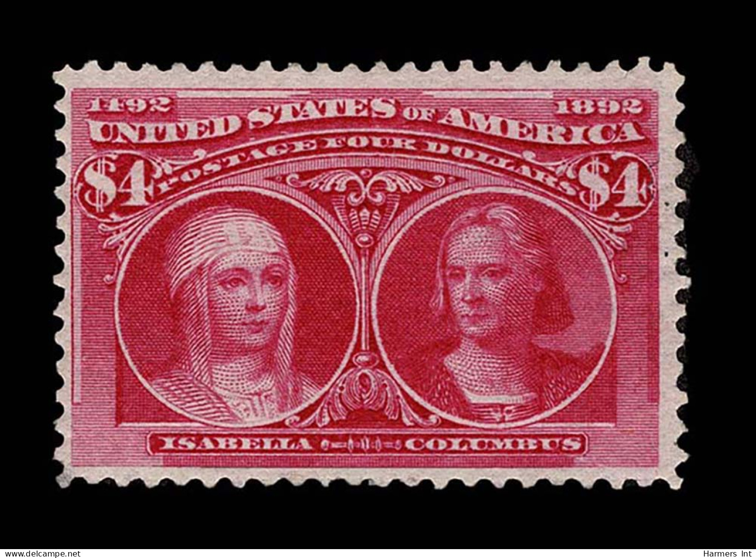 Lot # 051 1893 Columbian Issue, $4 Crimson Lake - Unused Stamps