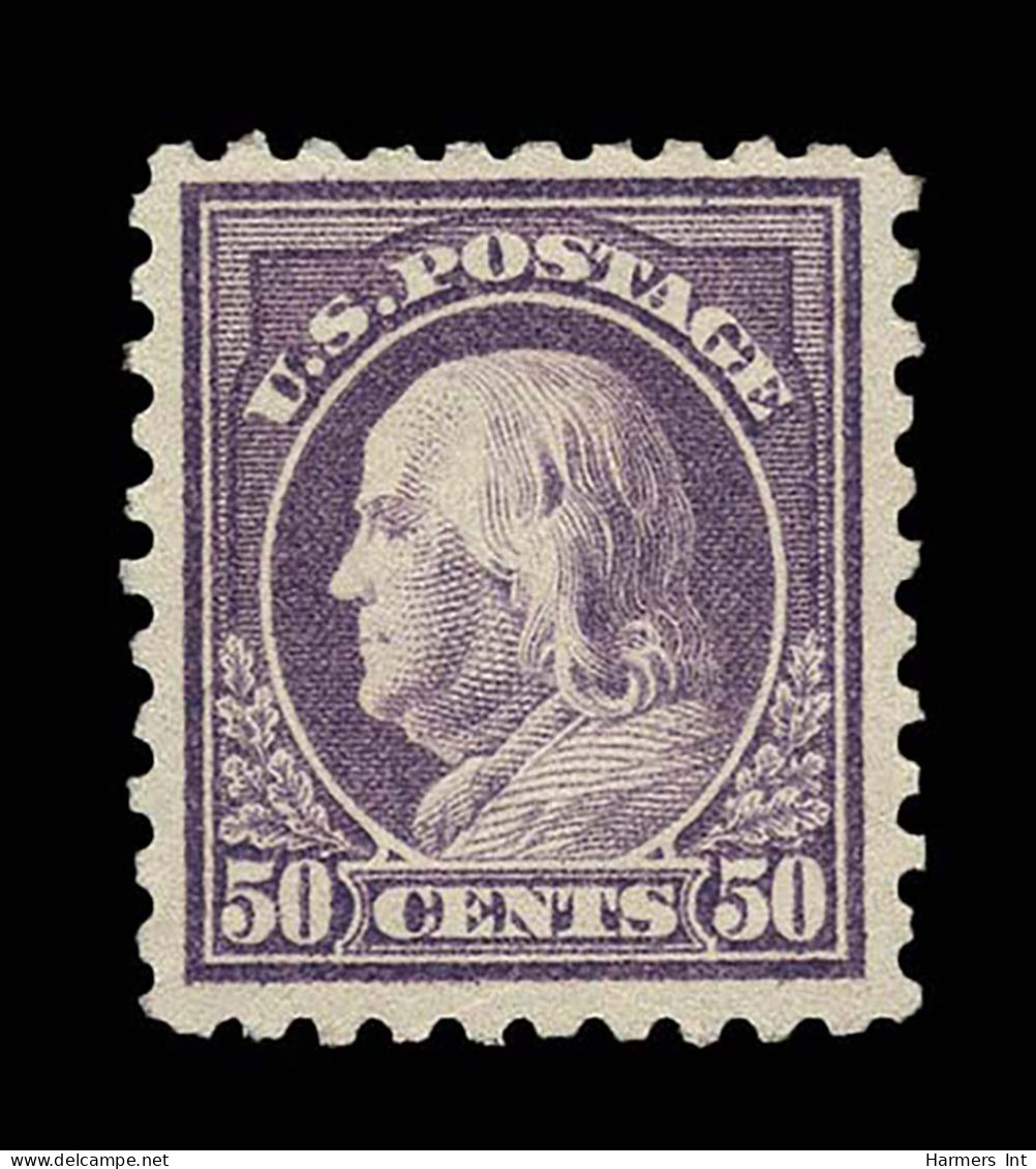 Lot # 061 1916 - 1917, 50¢ Light Violet, Unwatermarked, Perf. 10 - Unused Stamps