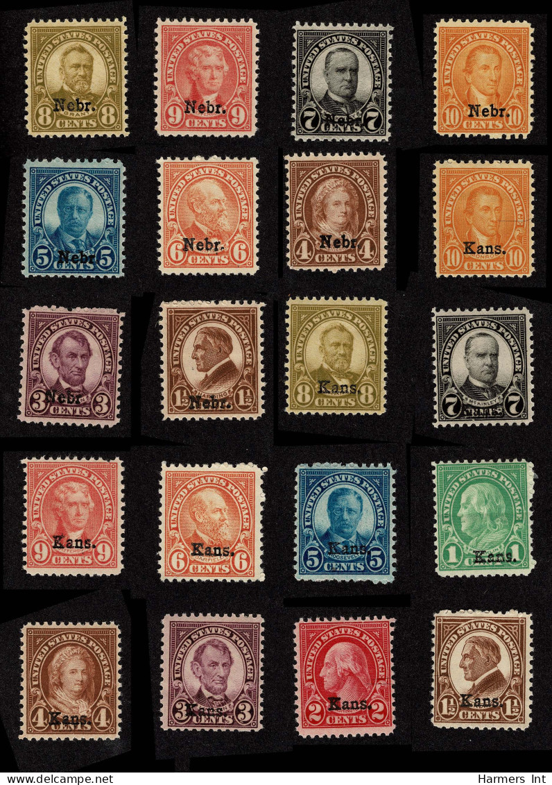 Lot # 062 1929 Kansas-Nebraska Issues ½¢ To 10¢ - Unused Stamps
