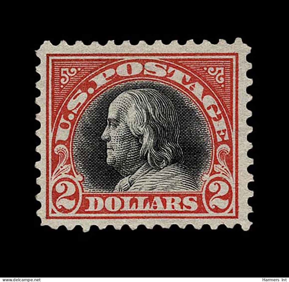 Lot # 063 1918, $2 Orange Red & Black - Unused Stamps