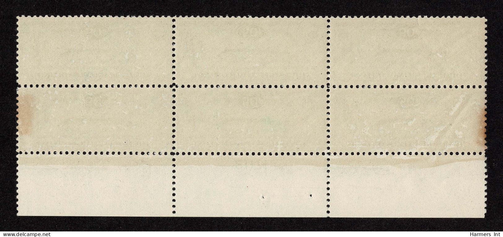 Lot # 068 Airmail, 1933, 50¢ “Chicago” Zeppelin Block Of Six - 1a. 1918-1940 Oblitérés