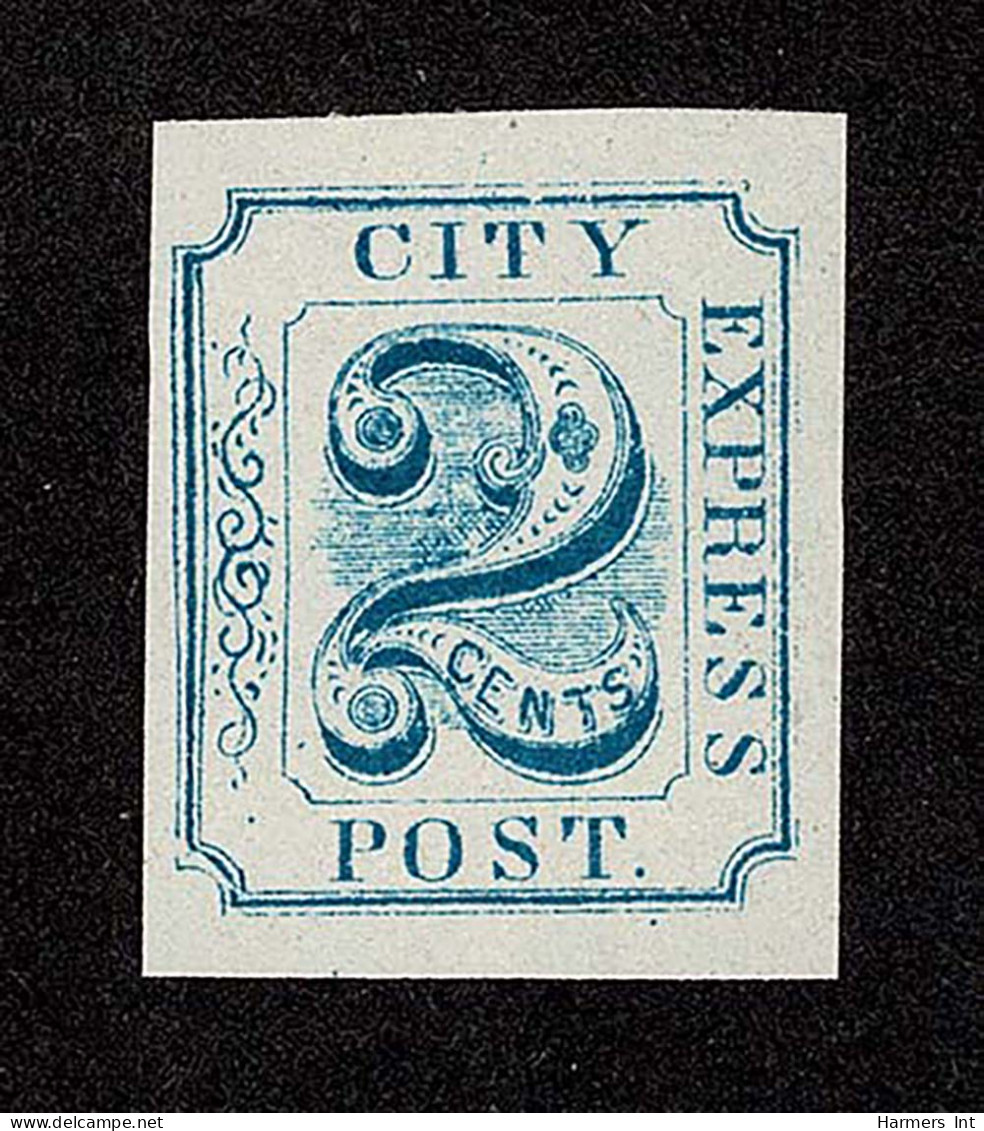 Lot # 072 Adams' City Express Post, 1850-51, 2¢ Blue - Locals & Carriers