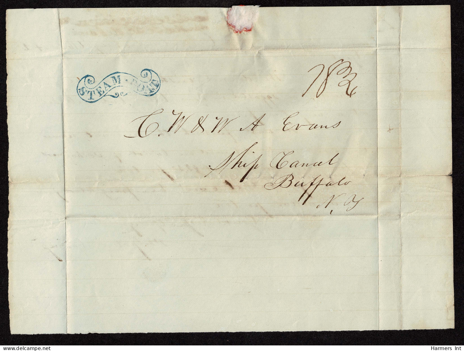 Lot # 095 Stampless Covers: Interesting Group of 14 covers 1820's to 1860's comprising SHIP, RAILROAD, STEAMBOAT, EXPRES