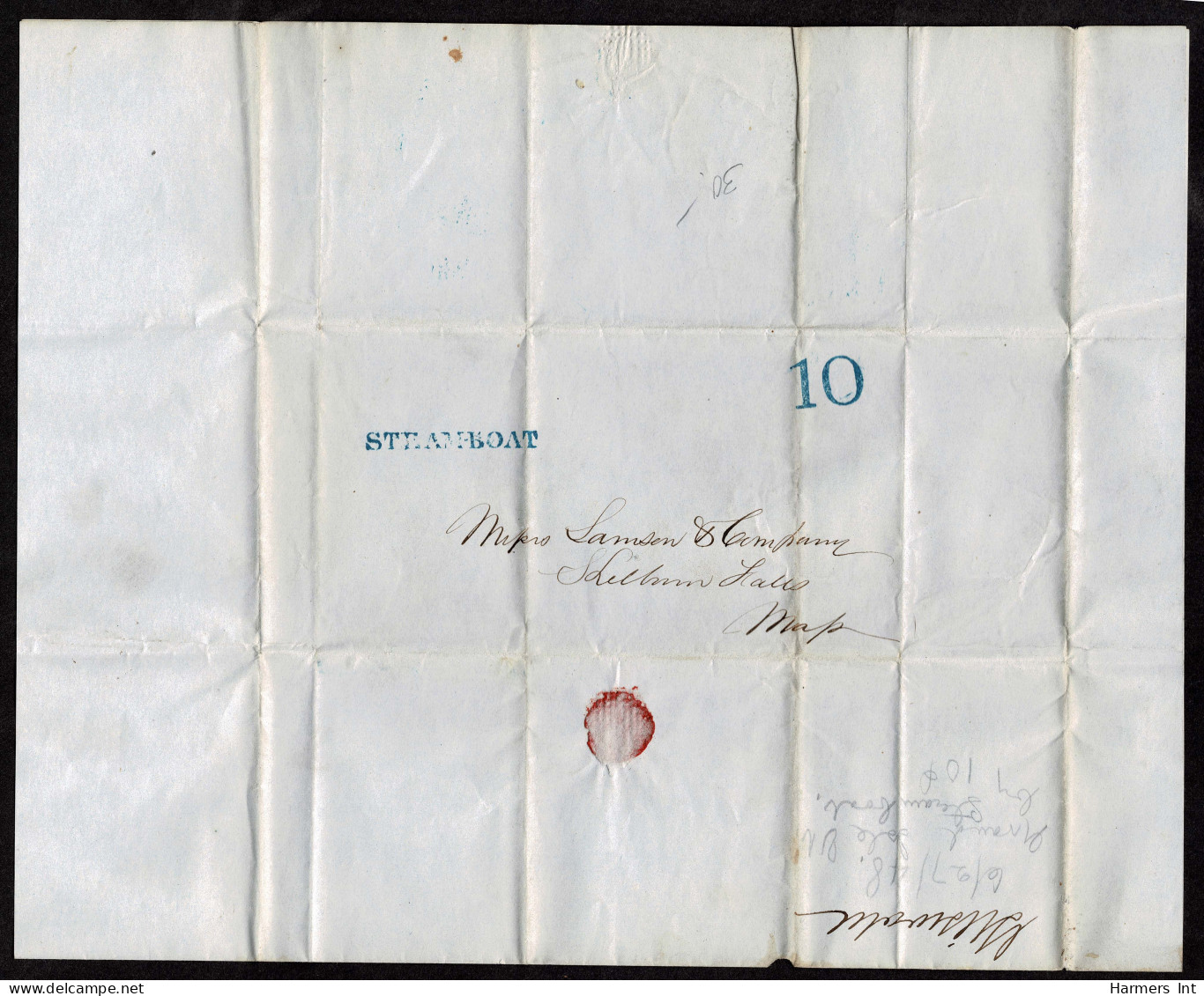 Lot # 096 Stampless Covers: 15 covers 1840's & 50's all bearing numeral handstamps in black, red or blue