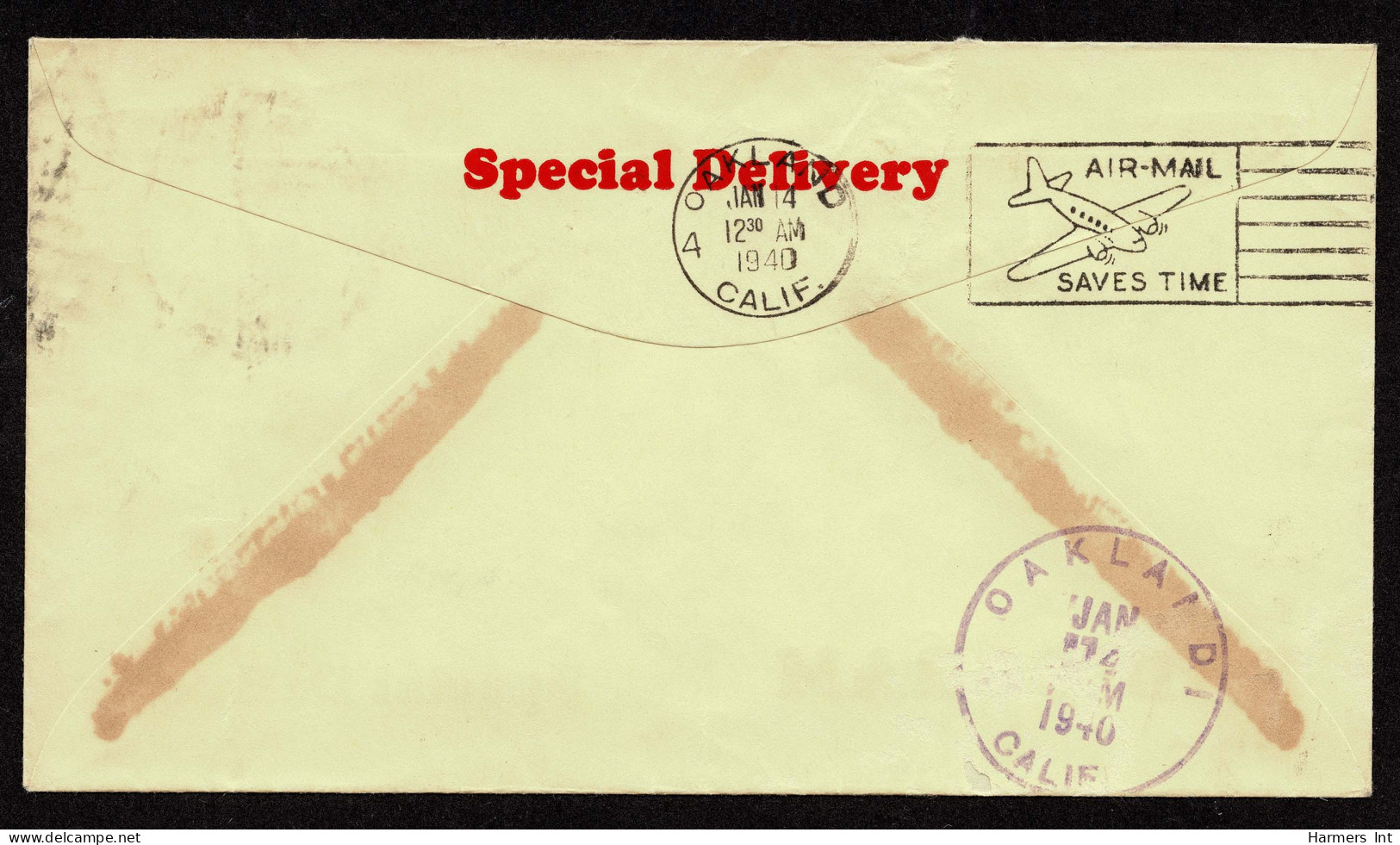 Lot # 171 Special Delivery Postage Due: 1940 Envelope Bearing 1938, 10¢ Tyler Brown Red And A 1931, 3¢ Dull Carmine, Wet - Cartas & Documentos