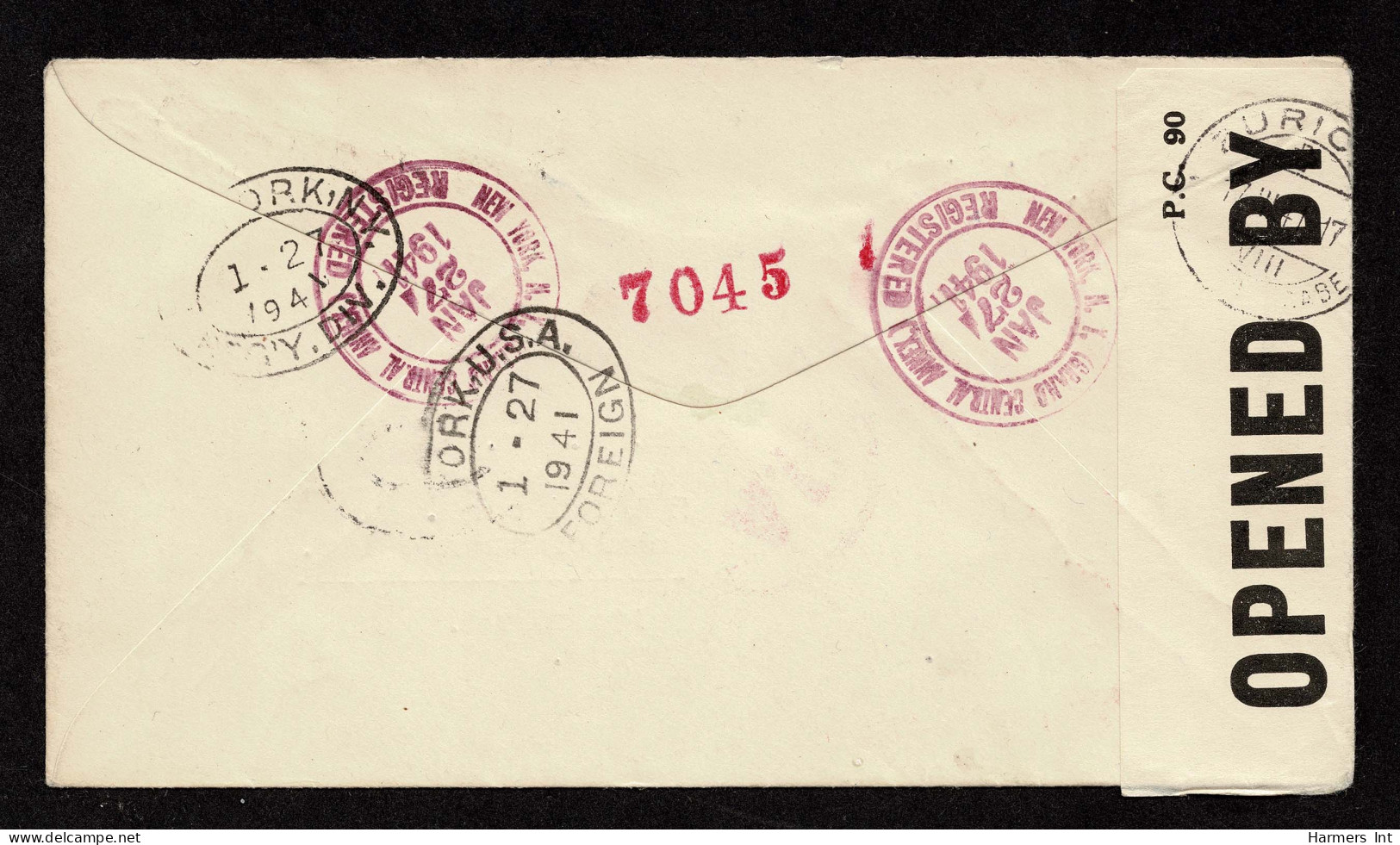 Lot # 203 Used To Switzerland:1938 15¢ Buchanan Blue Grey And 5¢ Monroe Bright Blue One Envelope Using, 5¢ Blue, Die 1 U - Briefe U. Dokumente