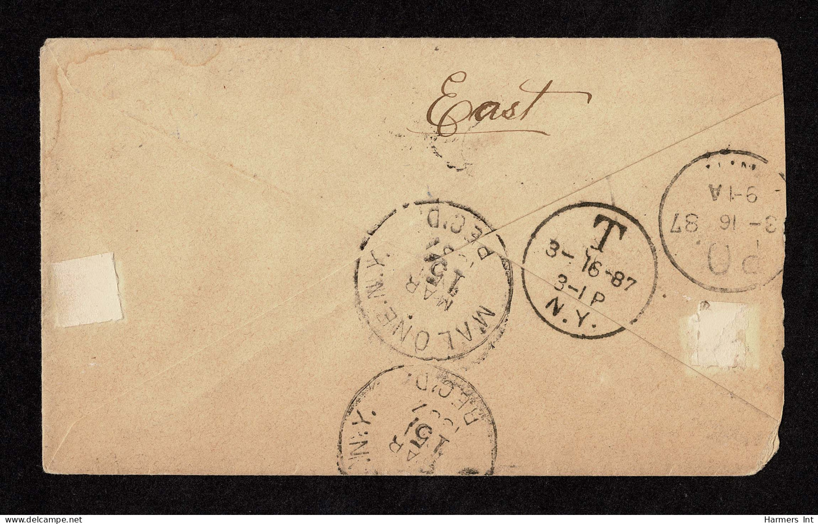 Lot # 285 Patriotic Eagle "STEAMBOAT" Manuscript "ILLEGAL STAMP" 1861, 3¢ Rose On Envelope - Autres & Non Classés