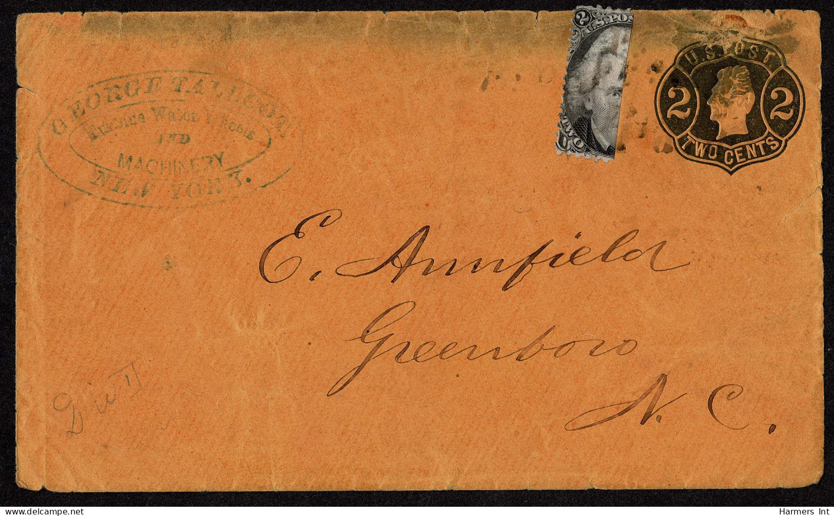 Lot # 286 1863, 2¢ Black, Vertical Bisect, Used As 1¢ As Part Of 3¢ Rate - Autres & Non Classés