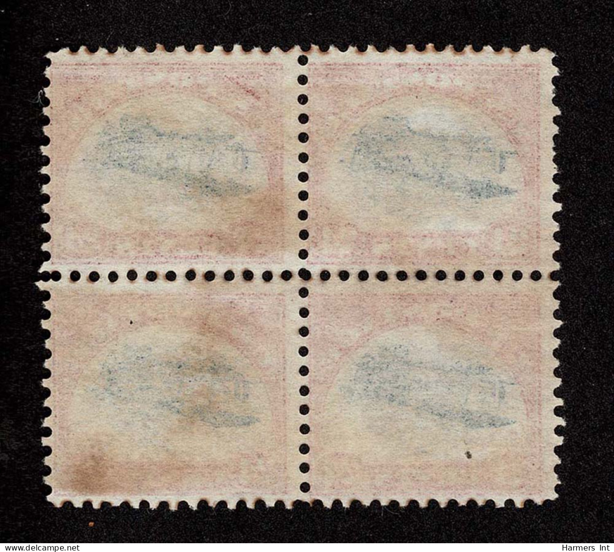 Lot # 292 Airmail, 1918, 24¢ Carmine Rose & Blue, Center Inverted BLOCK OF FOUR - Other & Unclassified