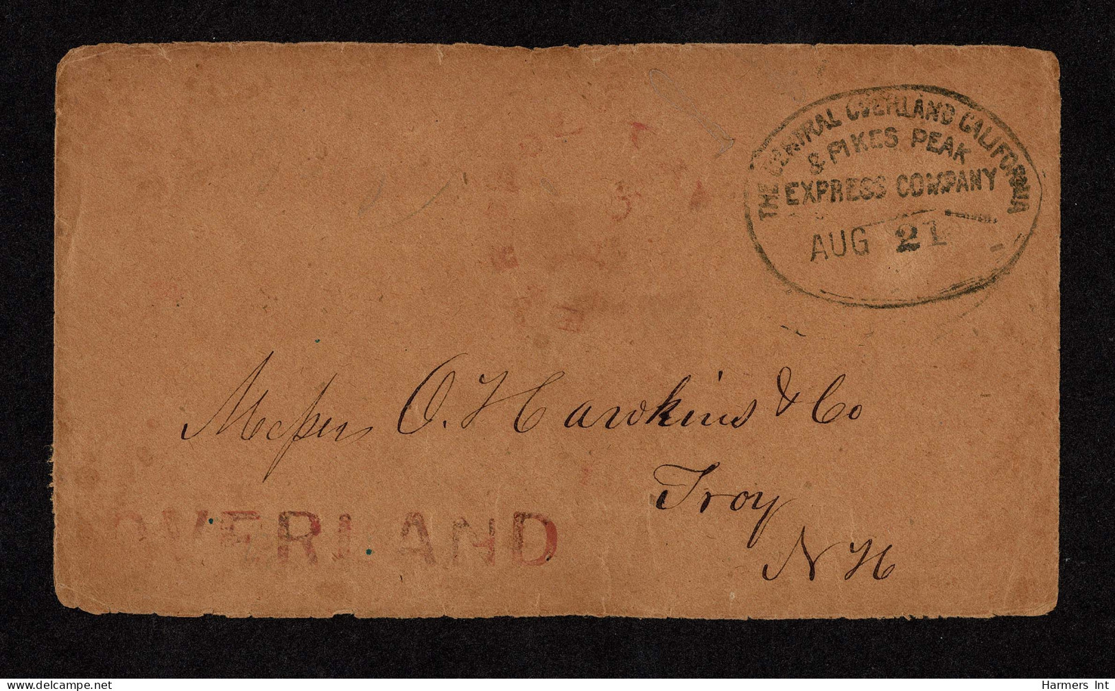 Lot # 294 Express: Almost Decent Central Overland California And Pikes Peak Express CO. Oval - Sonstige & Ohne Zuordnung