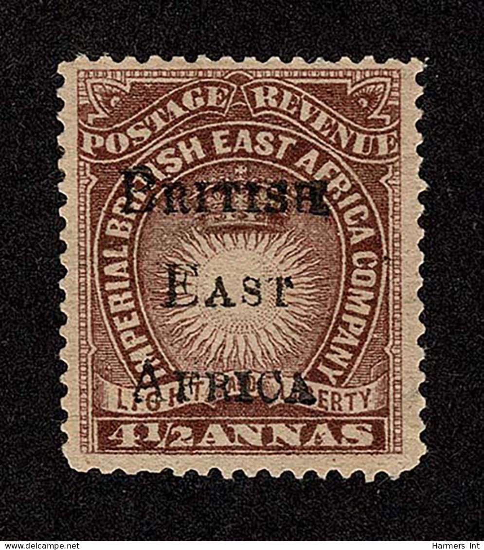 Lot # 304 British East Africa: 1895 4½a Brown Violet, Doubtful Overprint - Sonstige & Ohne Zuordnung