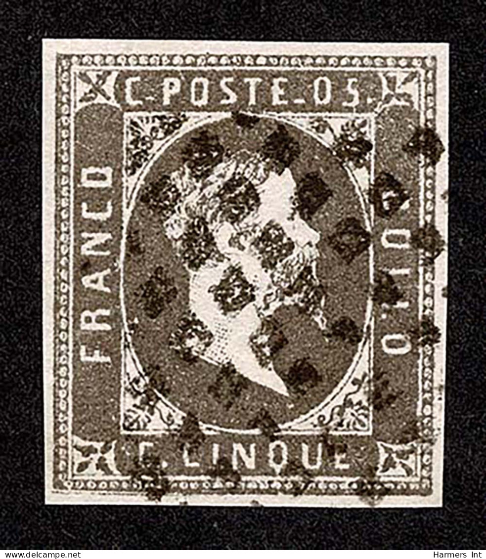 Lot # 345 SPERATI Reproductions: Italy; Sardinia, 1851 Victor Emmanuel II 5c Gray Black - Other & Unclassified