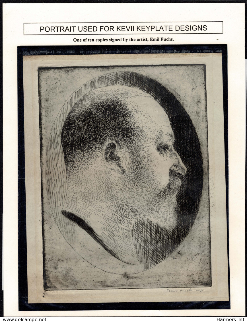 Lot # 385 British Commonwealth: 1901 - 10: The Pen And Ink Portrait Used For King Edward VII Key Plate Designs, One Of O - Autres & Non Classés