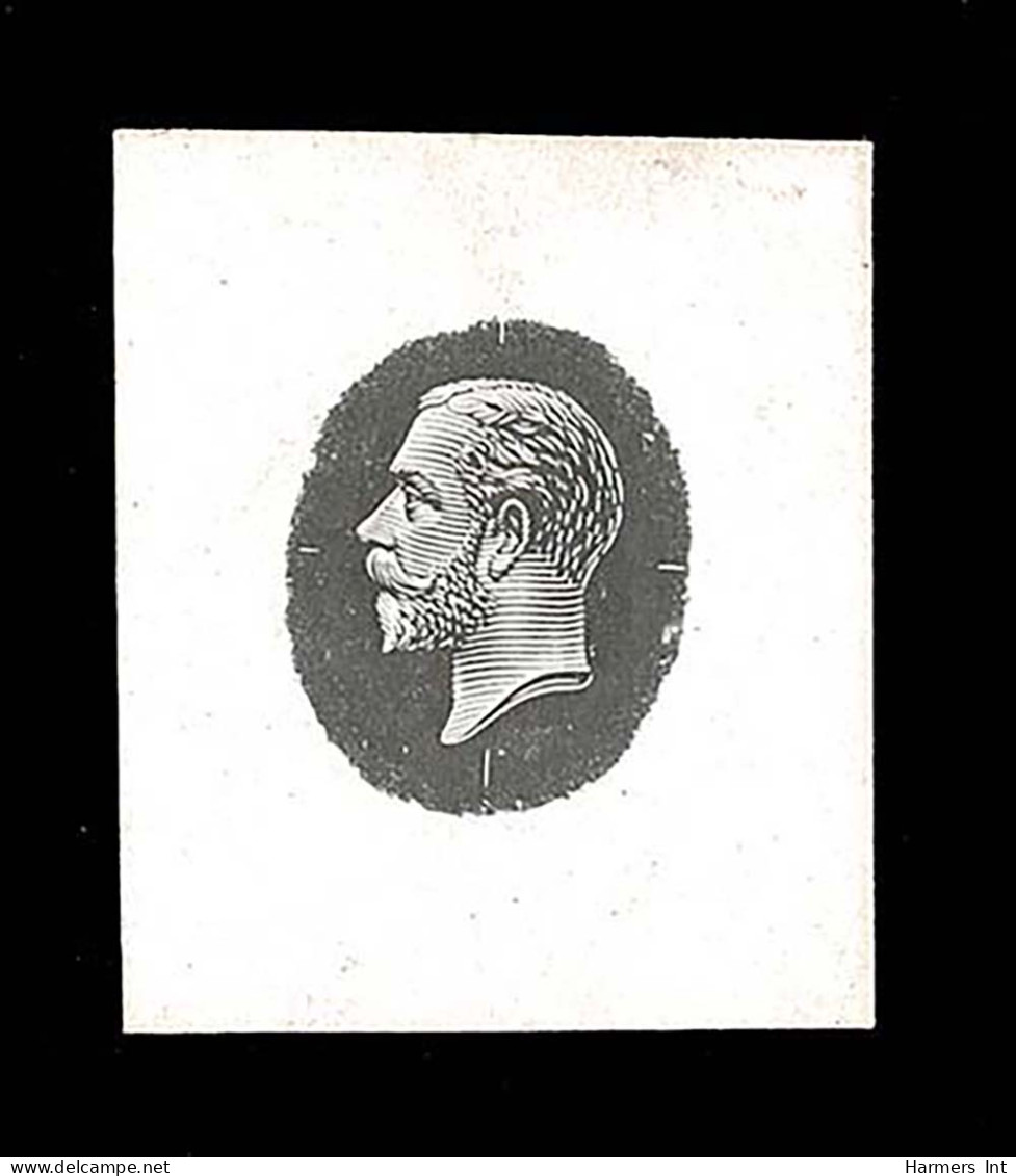 Lot # 391 British Commonwealth: 1911 King George V Head Master Die Proof On Glazed Card (21 X 24mm) - Sonstige & Ohne Zuordnung