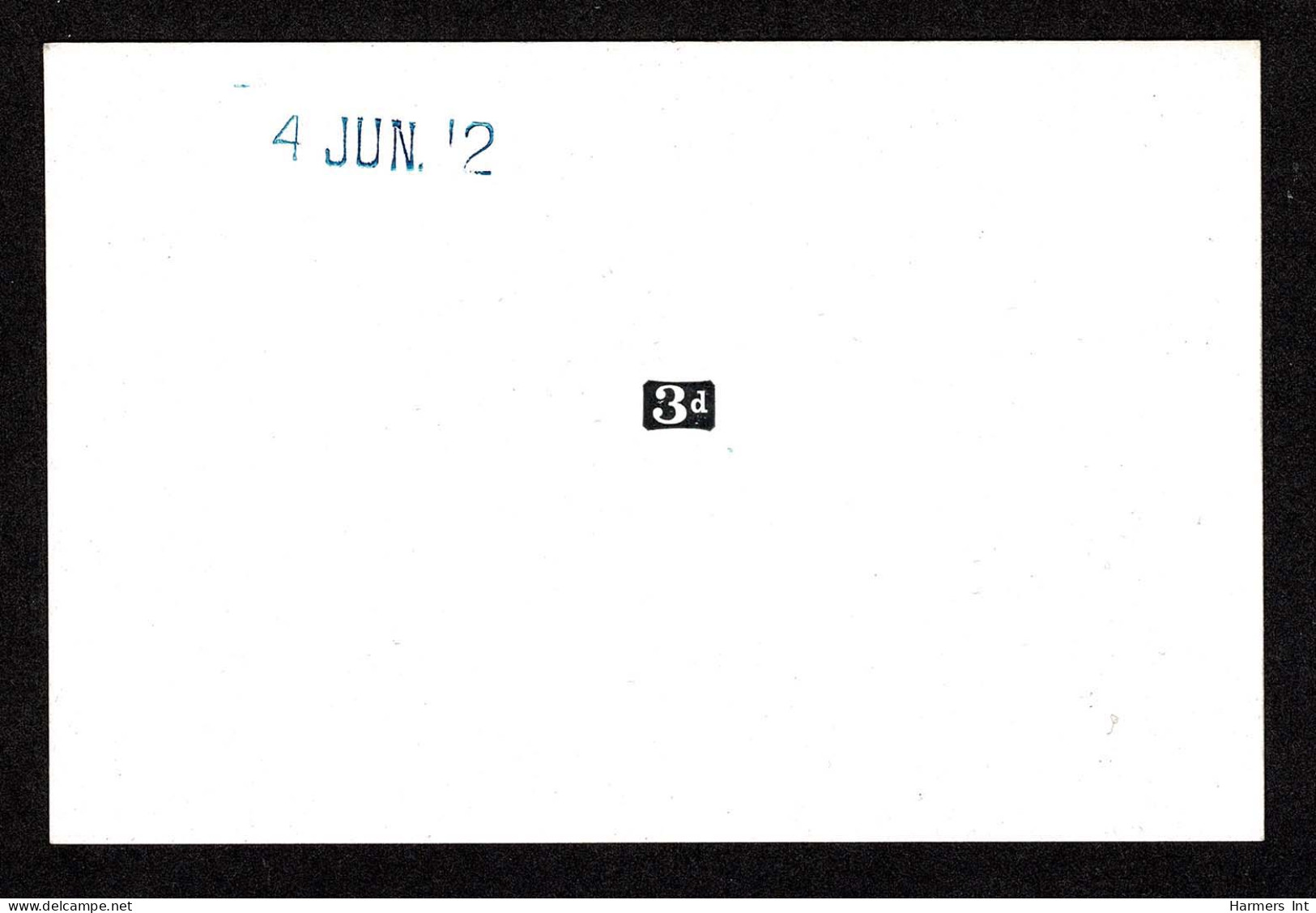 Lot # 399 Barbados: 1912, King George V, 3d Duty Plate Die Proof In Black On Glazed Card (92 X 60 Mm) - Barbados (...-1966)