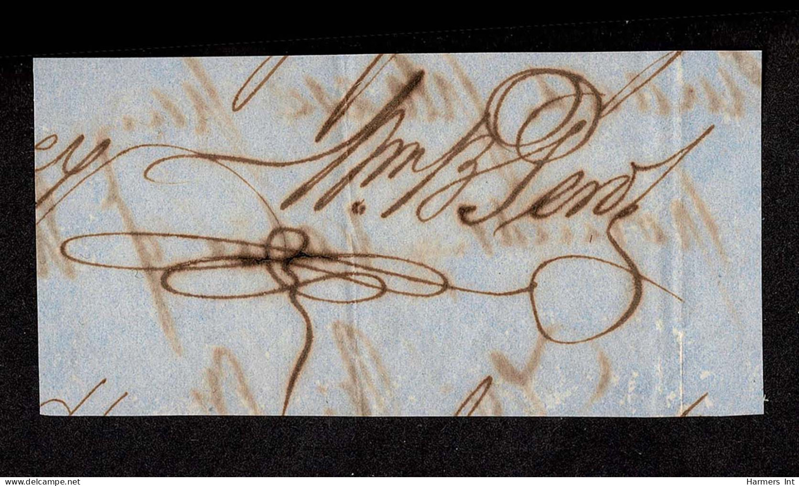 Lot # 404 Autograph: "WM. B. Perot", (William Bennett Perot) Bermuda Postmaster, On Piece - 1859-1963 Colonia Británica