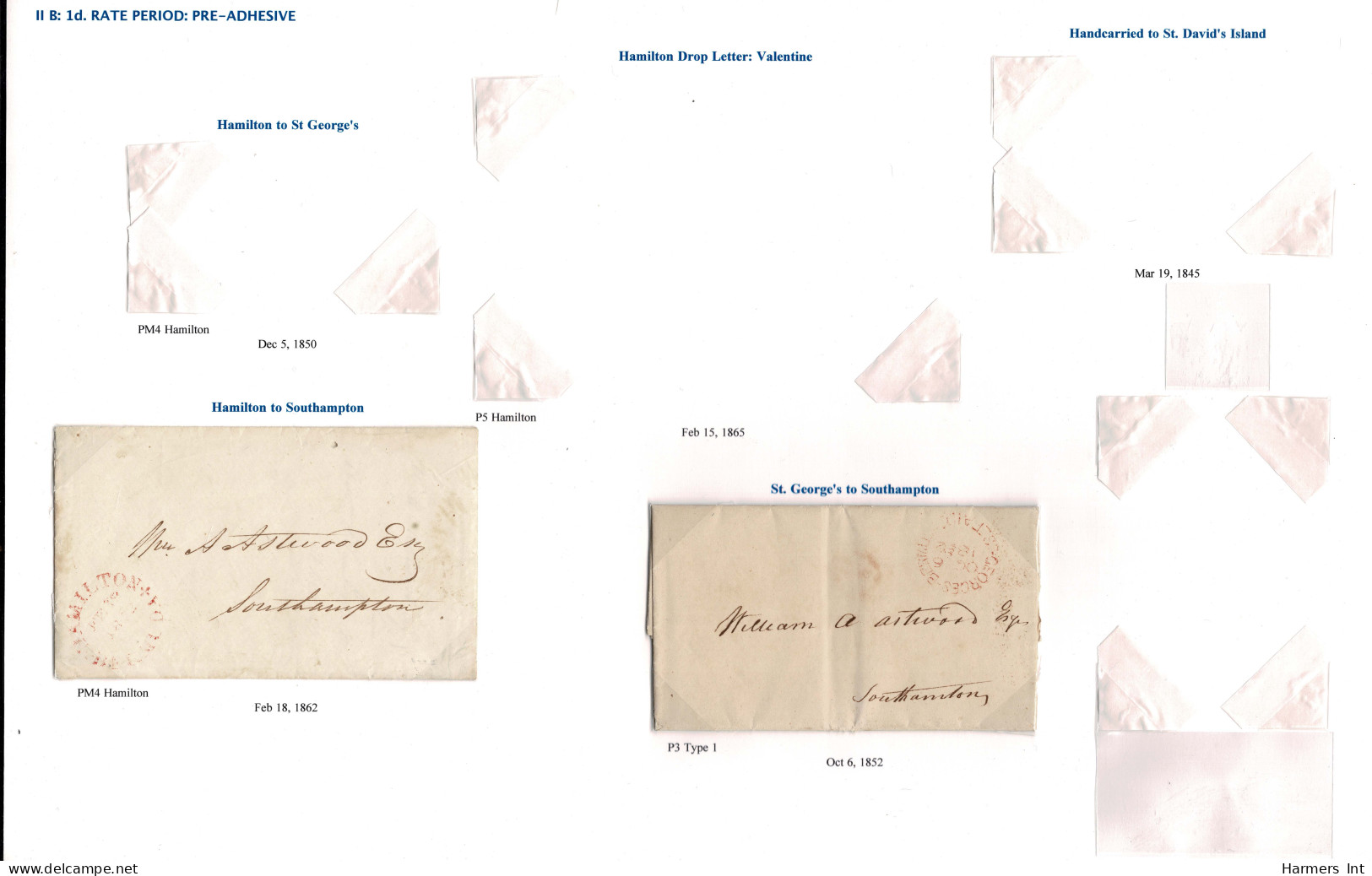 Lot # 412 Bermuda Stampless Covers: 1810 To 1870's The Remainder Of The David Pitts Collection Comprising 19 Stampless A - 1859-1963 Crown Colony