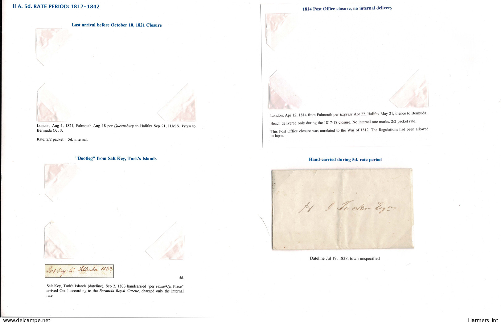 Lot # 412 Bermuda Stampless Covers: 1810 To 1870's The Remainder Of The David Pitts Collection Comprising 19 Stampless A - 1859-1963 Colonie Britannique