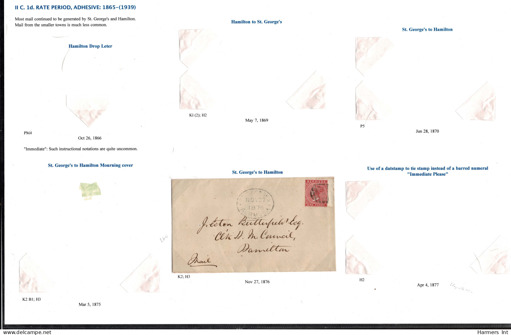 Lot # 412 Bermuda Stampless Covers: 1810 to 1870's The remainder of the David Pitts Collection comprising 19 stampless a