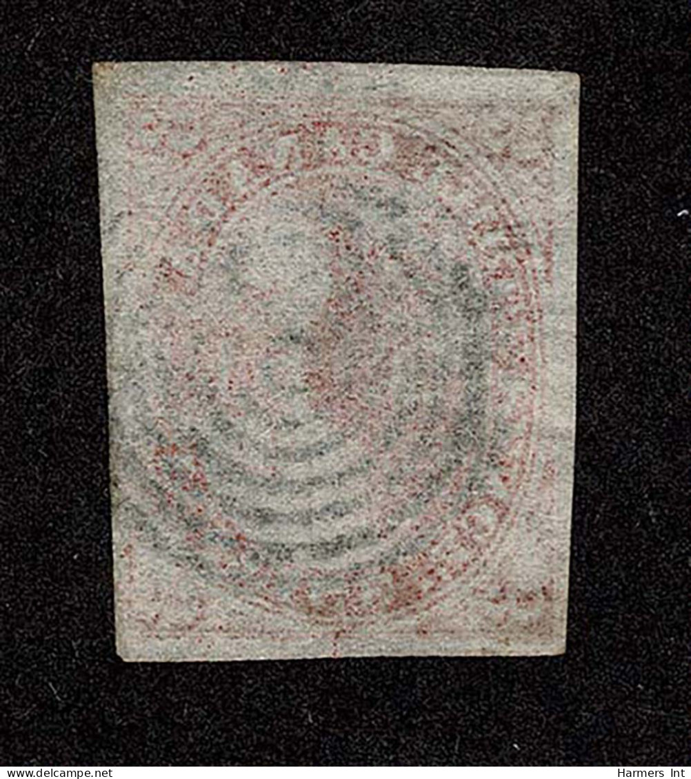 Lot # 432 1851, Beaver, 3d Red, Laid Paper, Neat 7-ring Cancel - Usados