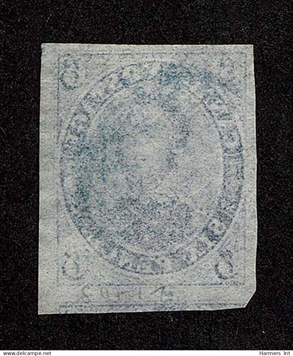 Lot # 433 1851, Prince Albert, 6d Slate Violet, Laid Paper Rare BLUE Concentric Ring Cancels - Gebraucht