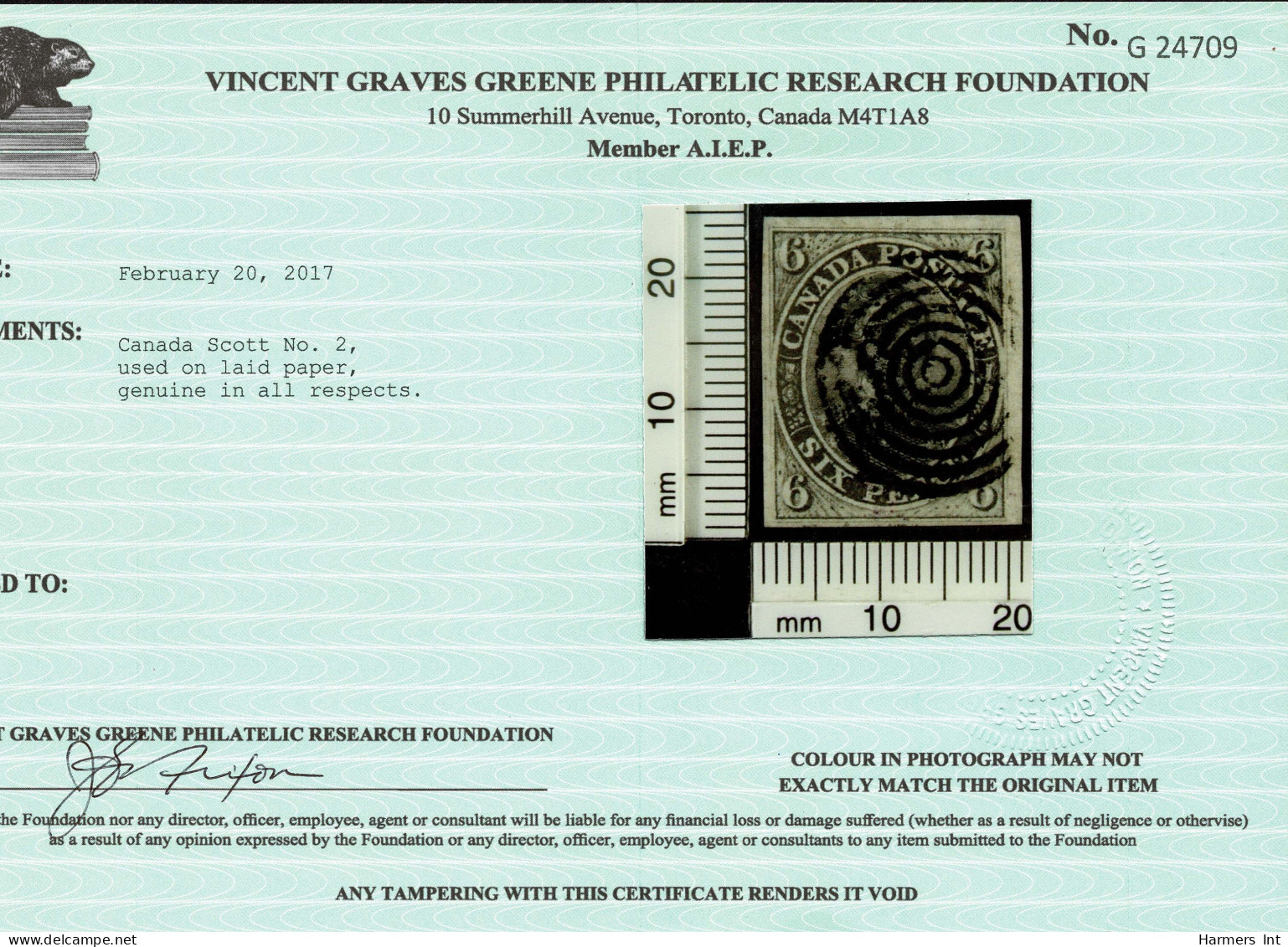 Lot # 436 1851, Prince Albert, 6d Slate Violet, Laid Paper - Used Stamps
