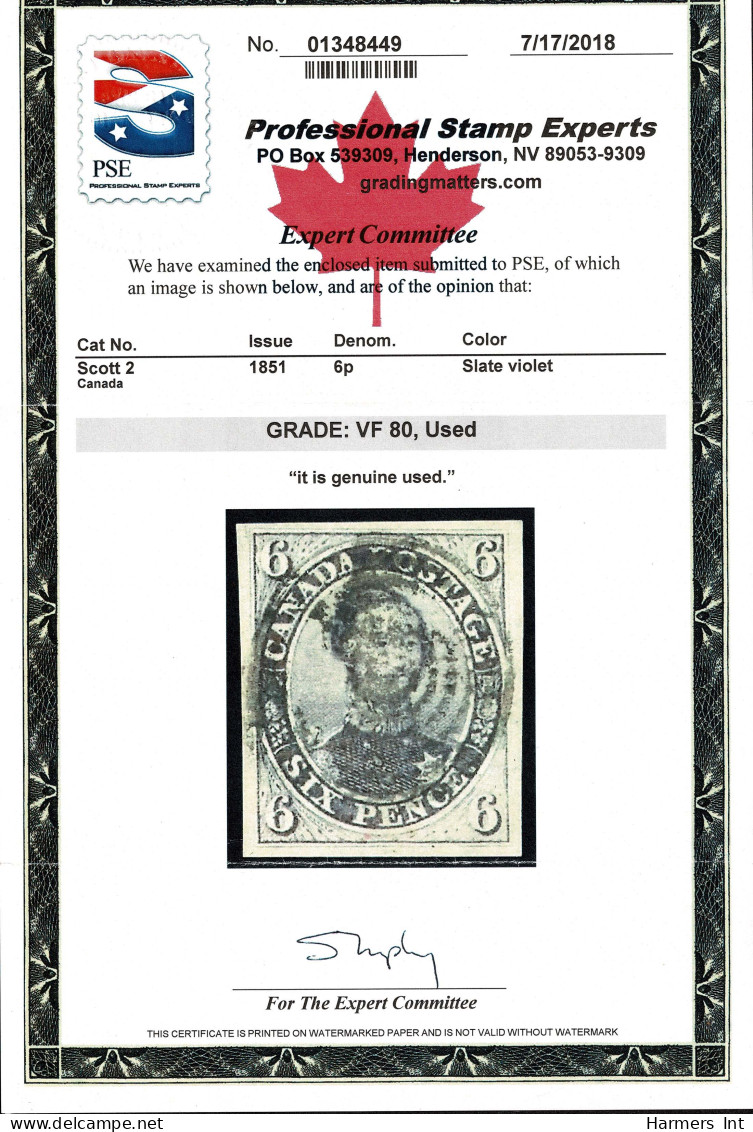 Lot # 437 1851, Prince Albert, 6d Slate Violet, Laid Paper - Gebraucht